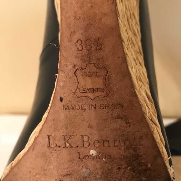 L. K. Bennett Edee Patent Leather Peep Toe Wedge - Picture 6 of 6